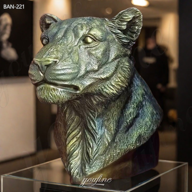 bronze tiger face statue