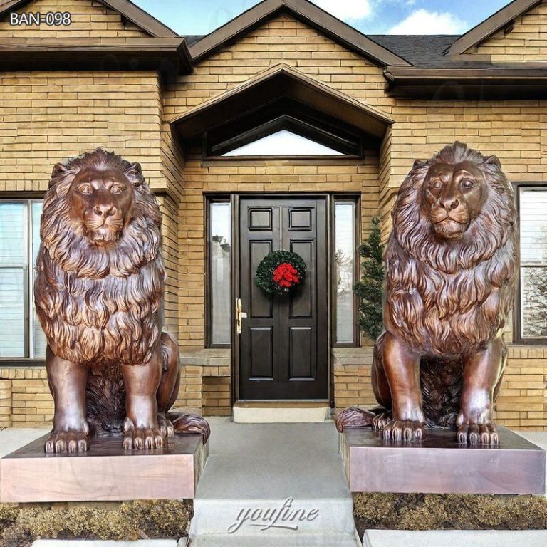 lion statue house entrance