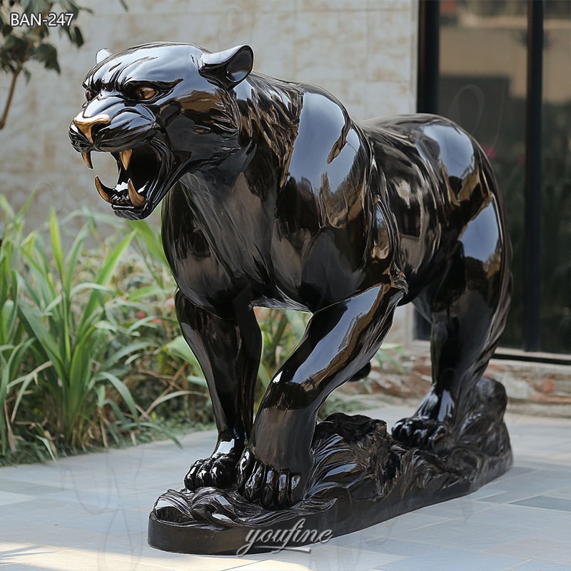 Bronze Art Deco Black Panther Statue