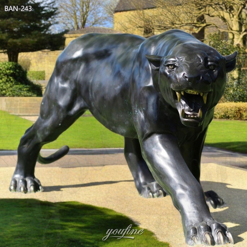 Bronze Black Panther Animal Statue