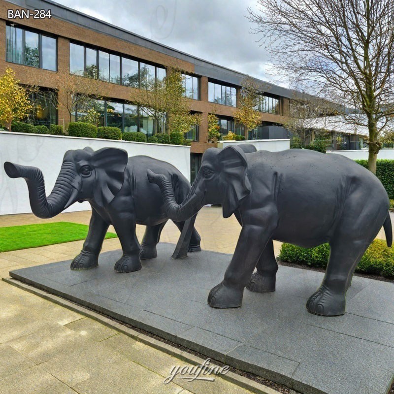 bronze elephant yard ornament