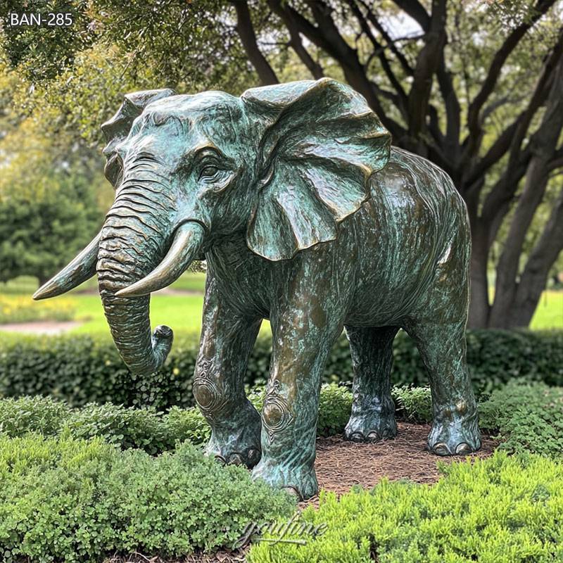 bronze elephants lawn decor