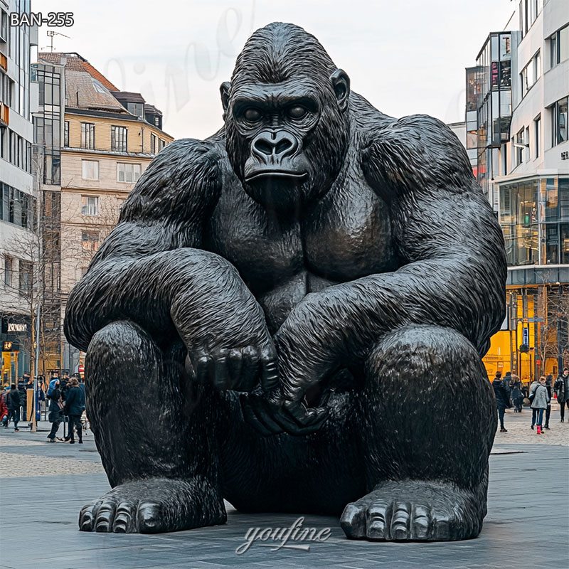 bronze huge gorilla sculpture