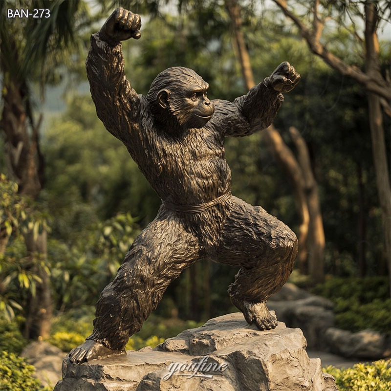 bronze monkey outdoor statue