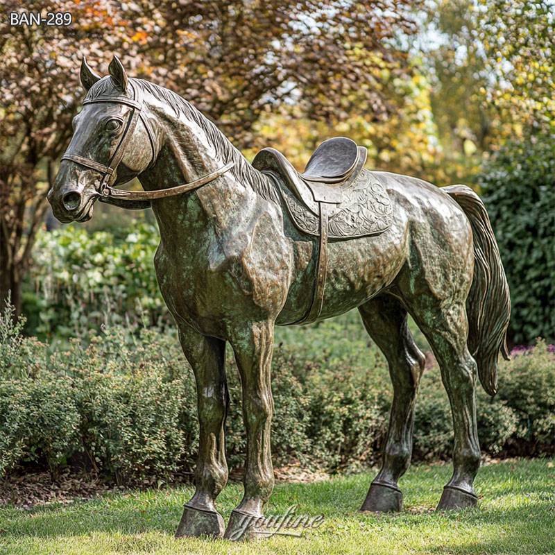 horse statue with saddle