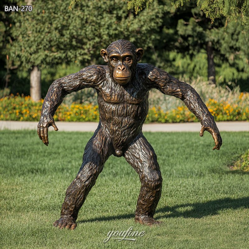 large monkey bronze statue