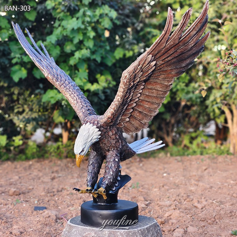 Bronze Bald Eagle Yard Decor Statue