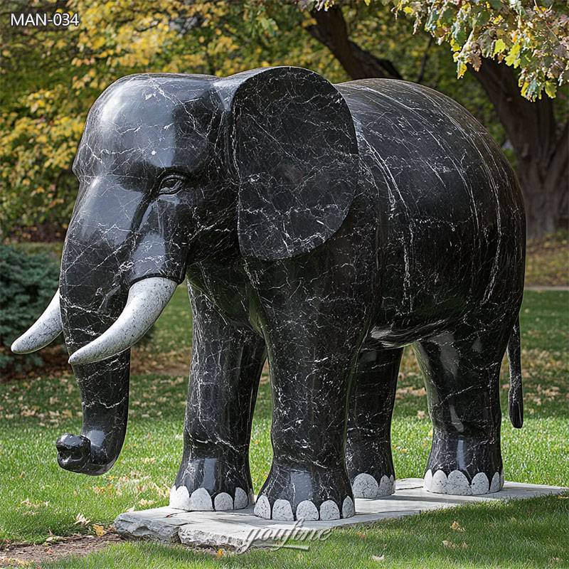 black marble elephant statues