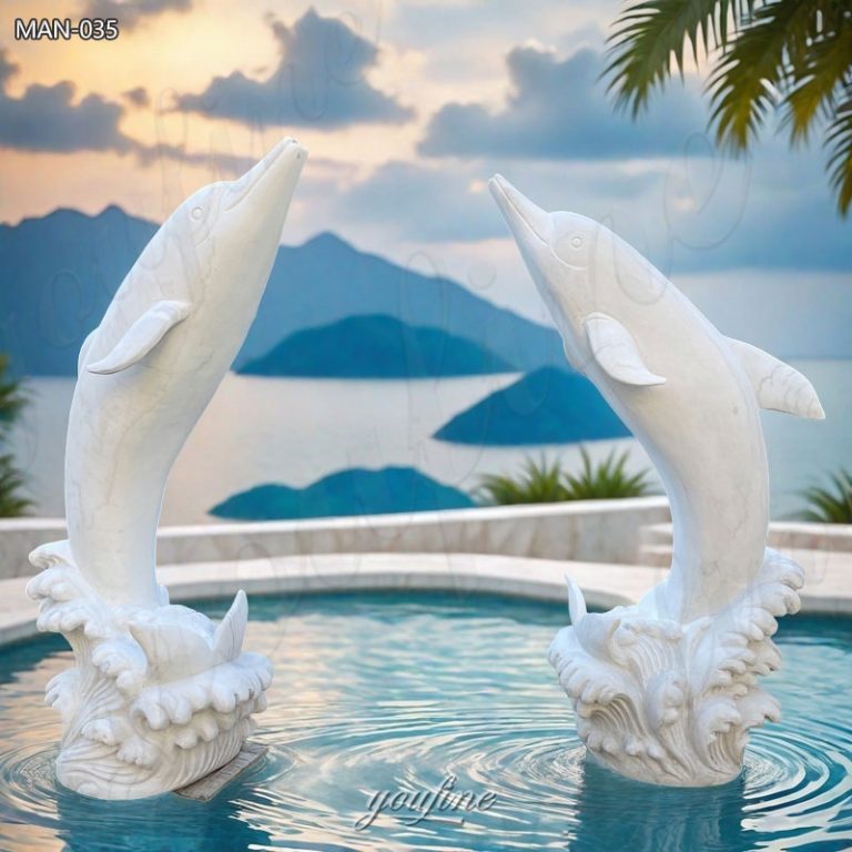 dolphin pool statues