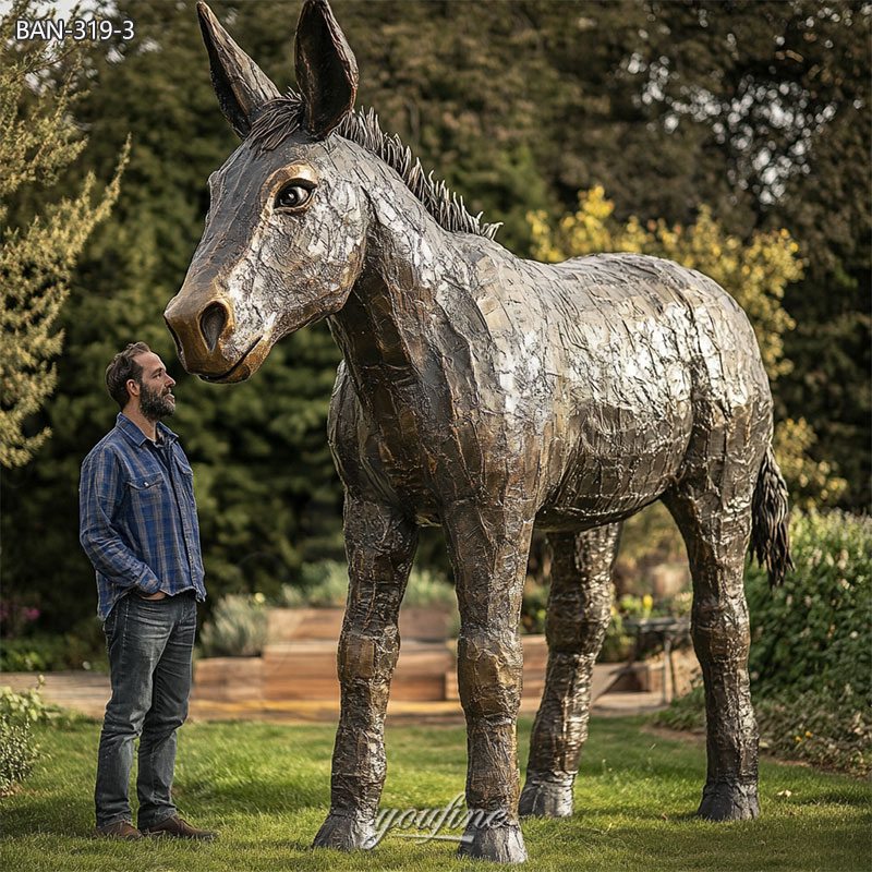 Bronze Large Donkey Garden Statue for Sale