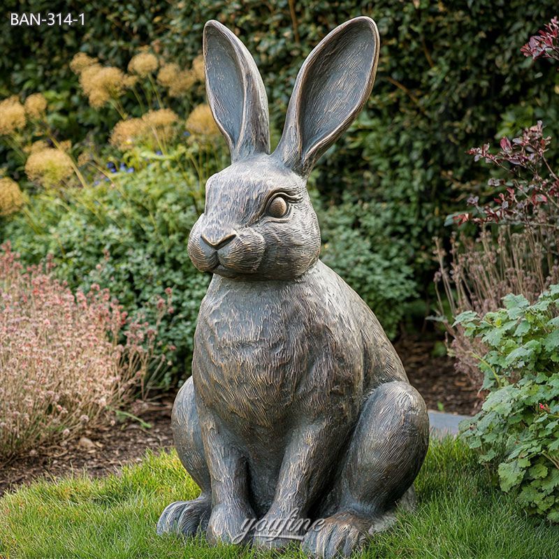 Bronze Sitting Rabbit Statue