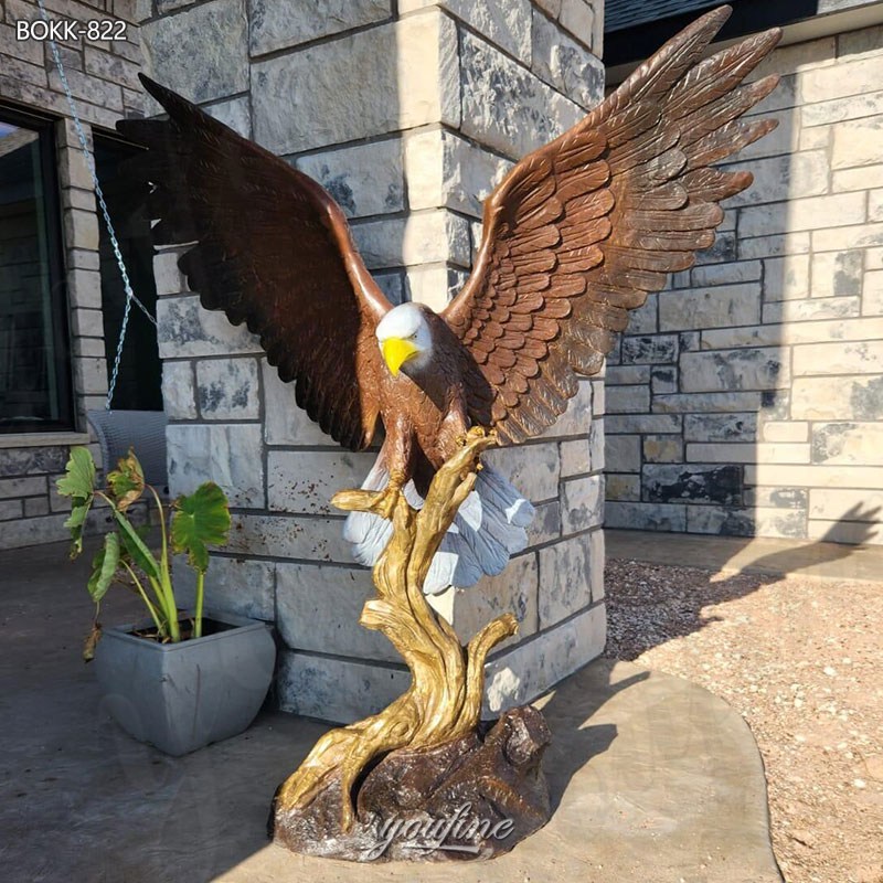 Bronze Bald Eagle Garden Statue