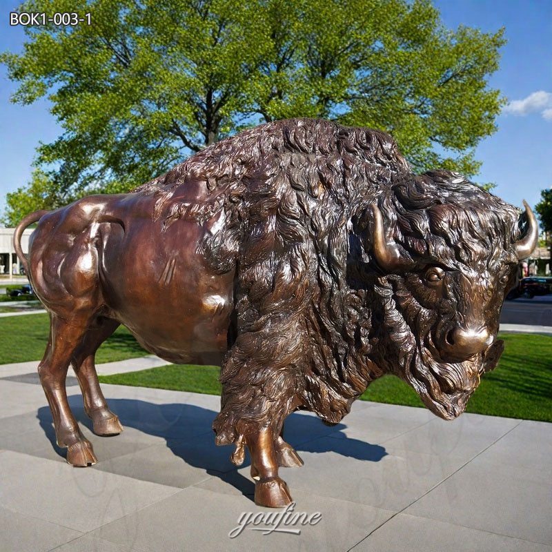 Life Size Bronze Bison Garden Statues for Sale