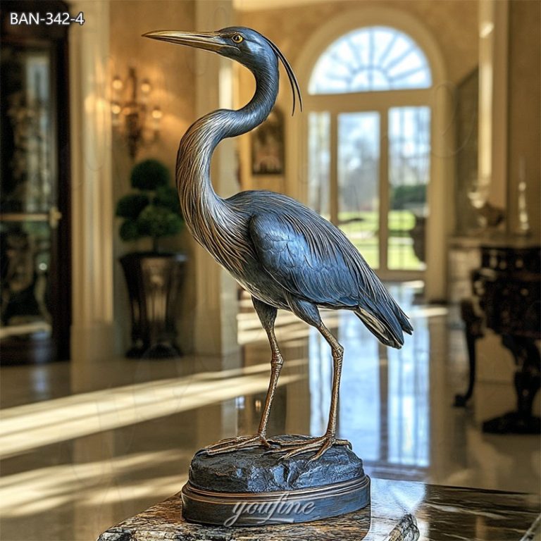 blue heron bronze sculptures