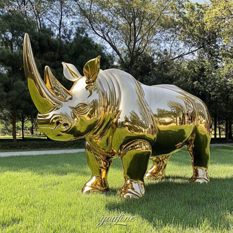 gold rhino statue