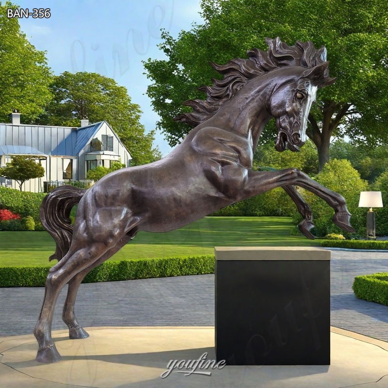 horse jumping statue