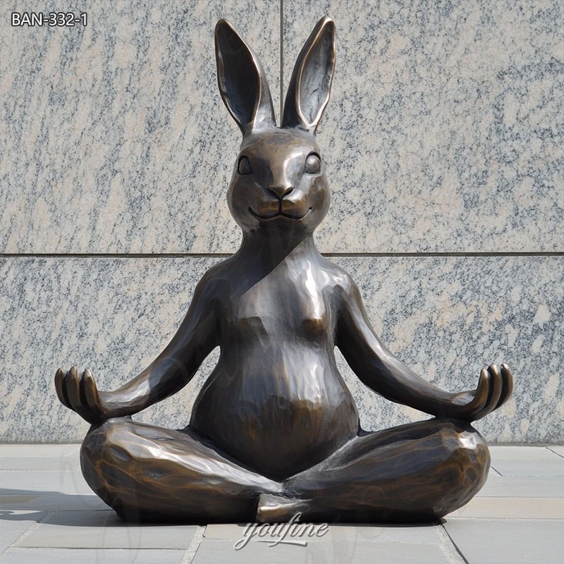 yoga rabbit statue