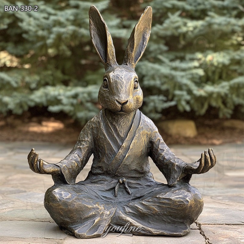 Bronze Zen Rabbit Statue